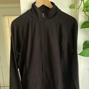 Tek Gear Black Athletic Stretchy Workout Loungewear Zippered Jacket With Collar